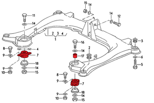 Differential Mounts for Audi Quattro B3/B4 (Street hardness)