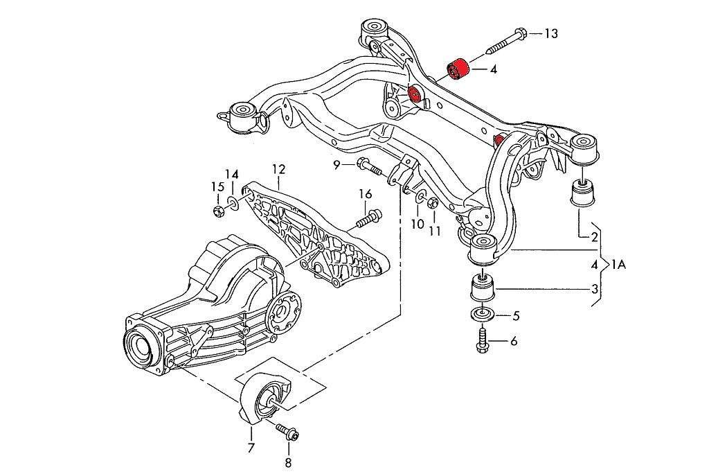 Rear Diff Rear Mounting Sleeves (pair) - Audi B6/B7