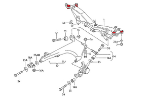 Aluminium Front Subframe Bushings Audi V8 D11 / 200 C3 (type 44)
