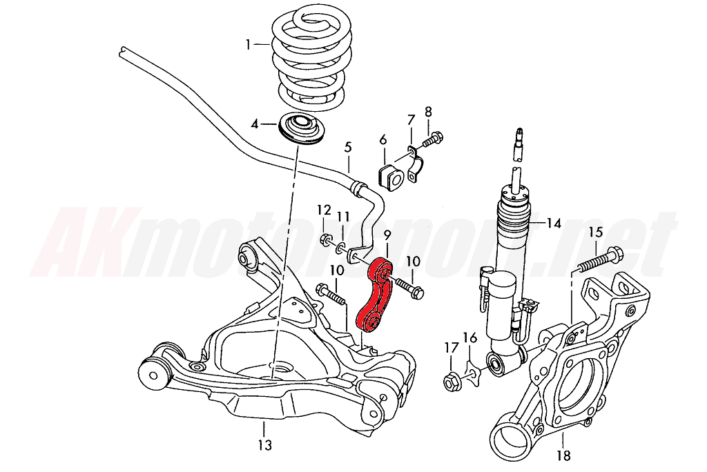 Sway Bar End Links Rear Audi C6 A6 S6 RS6