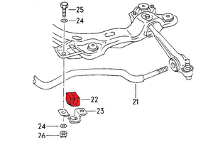 Front Anti Roll Bar Polyurethane Bushings 28 mm - Audi V8 D11 (Track hardness)